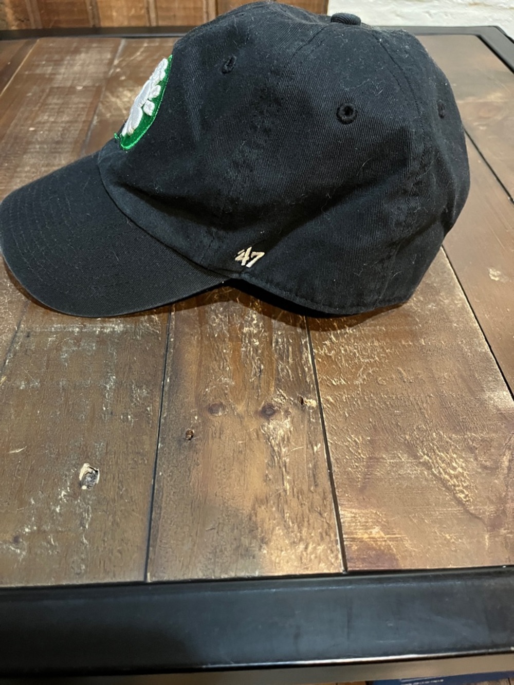 '47 Black Cap with Green and White Team Patch - Picture 2 of 5